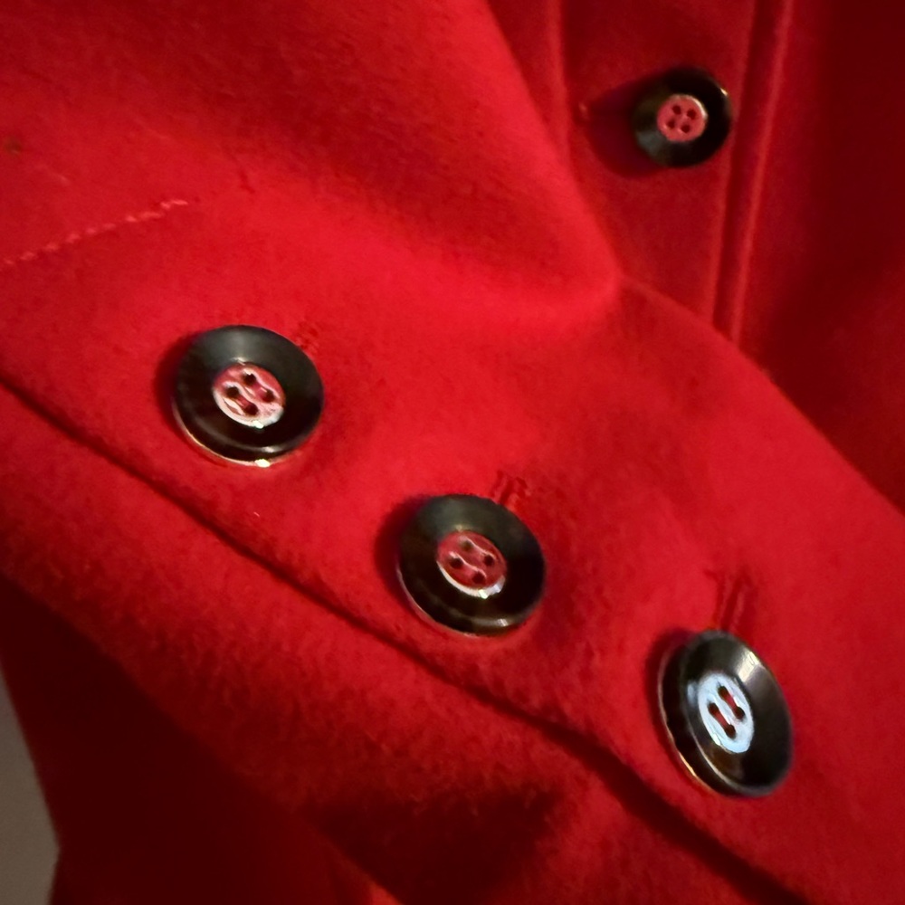 Jessica Simpson Vibrant Red Pea Coat - Picture 3 of 5